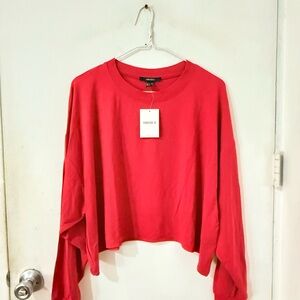 Forever 21 Vibrant Red Long Sleeve Top